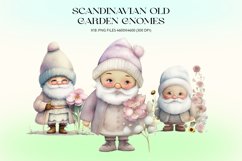 Scandinavian Old Garden Gnome Clipart Product Image 1