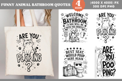 Funny Animal Bathroom Quote Sublimation PNG Product Image 1