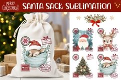 Cartoon Christmas Santa Sack Designs, Christmas Deer PNG Product Image 1