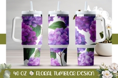 Flowers Tumbler Design, Purple Hydrangea 40 Oz Tumbler Product Image 1