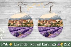 Floral Round Earrings Design, Summer Earrings Sublimation Product Image 1