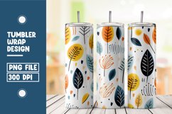 Abstract Shapes And Leaves Tumbler Wrap Sublimation Product Image 1