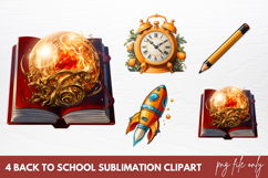 Watercolor Back To School Sublimation Clipart Product Image 1