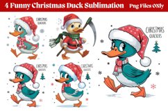 Funny Christmas Duck Sublimation Clipart PNG Product Image 1
