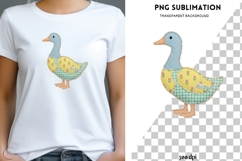 Patchwork Duck PNG | Fabric Goose Clipart | Farmhouse Duck Product Image 1
