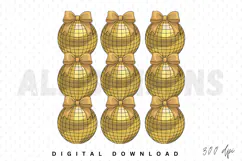Coquette New Year Sublimation PNG, Disco Ball PNG Design Product Image 1