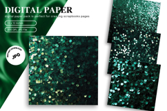 green glitter Background Wallpaper Sparkles Digital Paper Product Image 1