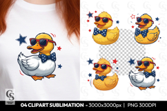 Patriotic Duck Clipart PNG Product Image 1