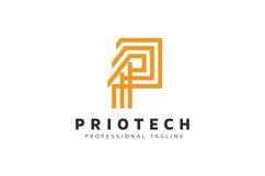 Priotech P Letter Logo Template Product Image 1