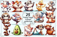 Funny Yoga Clipart Collection Product Image 1