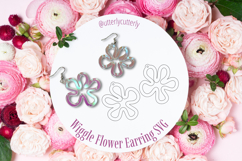 Wiggle Flower Earring Laser Cut File- SVG FILE Product Image 1