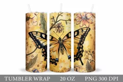 Butterflies Sublimation. Butterfly Tumbler Sublimation Product Image 1