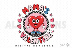 Mamas Valentine Heart Sublimation PNG, Mama Love Sublimation Product Image 1