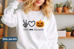 Peace Love Halloween Sublimation PNG Design Product Image 2