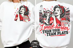 Front Back Football Mom Shirt Design, Football Snack Mom Fro Product Image 2
