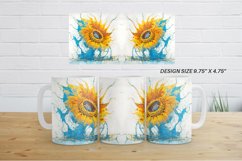 Sunflower Splash Water Mug Wrap| Mug sublimation design Product Image 2