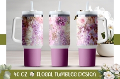 Wisteria Tumbler Design, Cute Flowers 40 Oz Tumbler Wrap Product Image 1