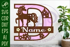 Unicorn Capital Monogram Letter name sign D SVG Product Image 1