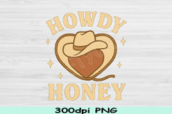 Howdy Honey PNG, Retro Western Cowgirl Sublimation Design Product Image 2