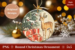 Vintage Winter Ornament, Vintage Christmas Deer Ornament Product Image 1