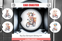 Big Eye Barnyard Biking Car Coaster Product Image 1