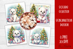 Funny Christmas Coaster Design | animal Square Coaster Product Image 1