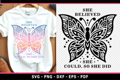 She believed she could so she did, Butterfly zentangle SVG Product Image 1