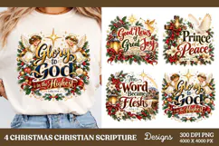 4 Christian Christmas PNG Designs, 4 Nativity Bible Verse PN Product Image 1