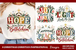 4 Christian Christmas PNG Designs, 4 Christian Inspirational Product Image 1