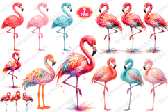 Preppy Flamingo Trio PNG, Hello Summer Flamingo PNG, Summer Product Image 1