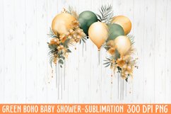 Green Boho Baby Shower Sublimation Product Image 1