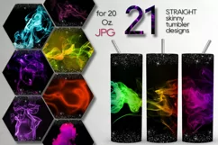 Color smoke | 21 Skinny Tumbler Sublimation designs, JPG Product Image 1