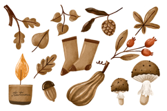Cozy Autumn Set. Fall in Forest. Hygge Collecyion Product Image 1