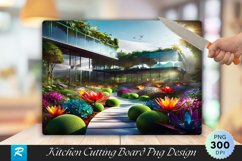 Colorful Glass Garden Cutting Board PNG Design Product Image 1