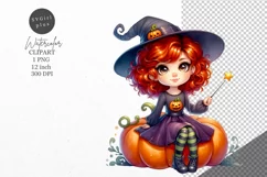 Halloween clipart, Witch clipart, Kids Halloween Product Image 1