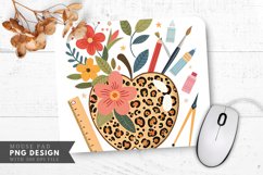 Leopard Spot Apple with Bright Flowers Mouse Pad PNG Product Image 1