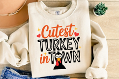 Cutest Turkey in Town Svg | Thanksgiving Svg | Shirt Svg Product Image 2