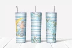 Moon flowers and princess Skinny tumbler wrap design Product Image 2