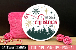 Hot Cocoa &amp; Christmas Light svg design Product Image 1