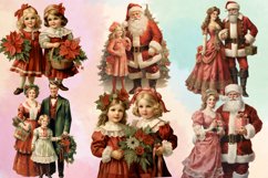 Watercolor Vintage Christmas Clipart Bundle, Christmas PNG Product Image 2