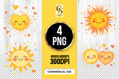 Cute Smiling Sun Clipart Sublimation PNG Product Image 1