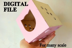 Miniature pet home vector file. Instant download laser cut Product Image 1