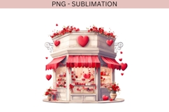 Watercolor Valentine shop png design for T-shirts Product Image 1