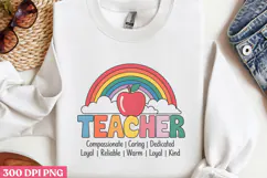Teacher Rainbow PNG, Retro Teacher Sublimation PNG Product Image 2