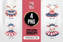 Patriotic Cow Clipart PNG Product Image 1