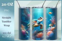 Tumbler Sublimation Design Sea Turtle / Tumbler Wrap / PNG Product Image 1