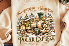 Polar Express Christmas Train Sublimation, Funny Christmas Product Image 1
