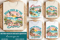 Roam Free by the Sea Coastal PNG, Retro Sea Turtle Beach Sub Product Image 1