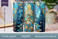 Stained Glass Christmas Tree Tumbler Wrap Sublimation Product Image 1