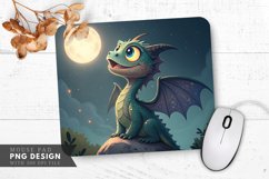Moonlit Joy A Tiny Dragon Mouse Pad PNG Design Product Image 1